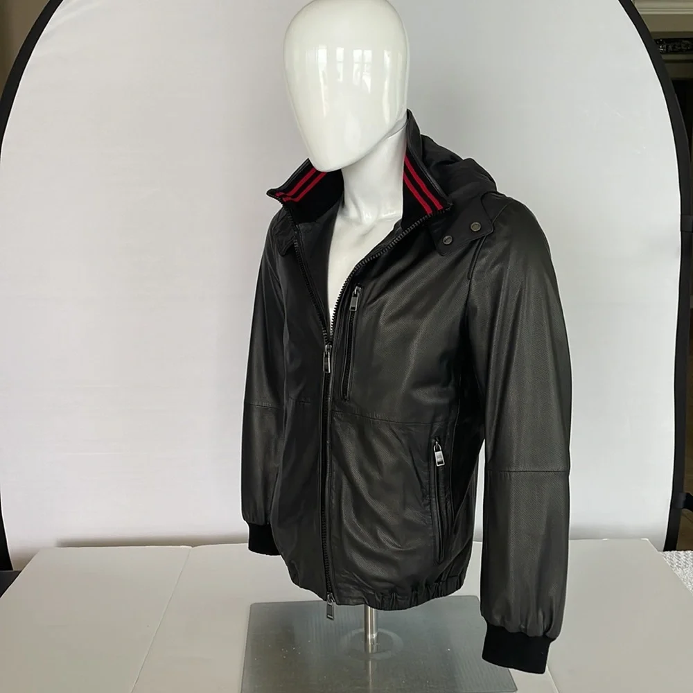 Hugo Boss Mens Leather Jacket - Picture 6 of 14